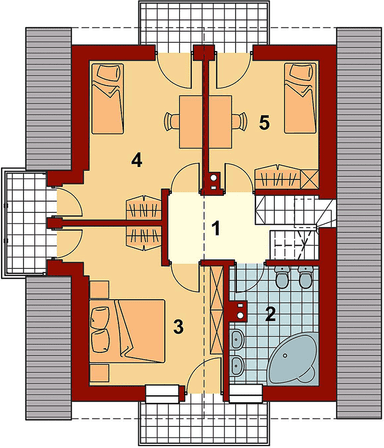 Rzut poddasza domu jednorodzinnego Baset 2 bez garażu