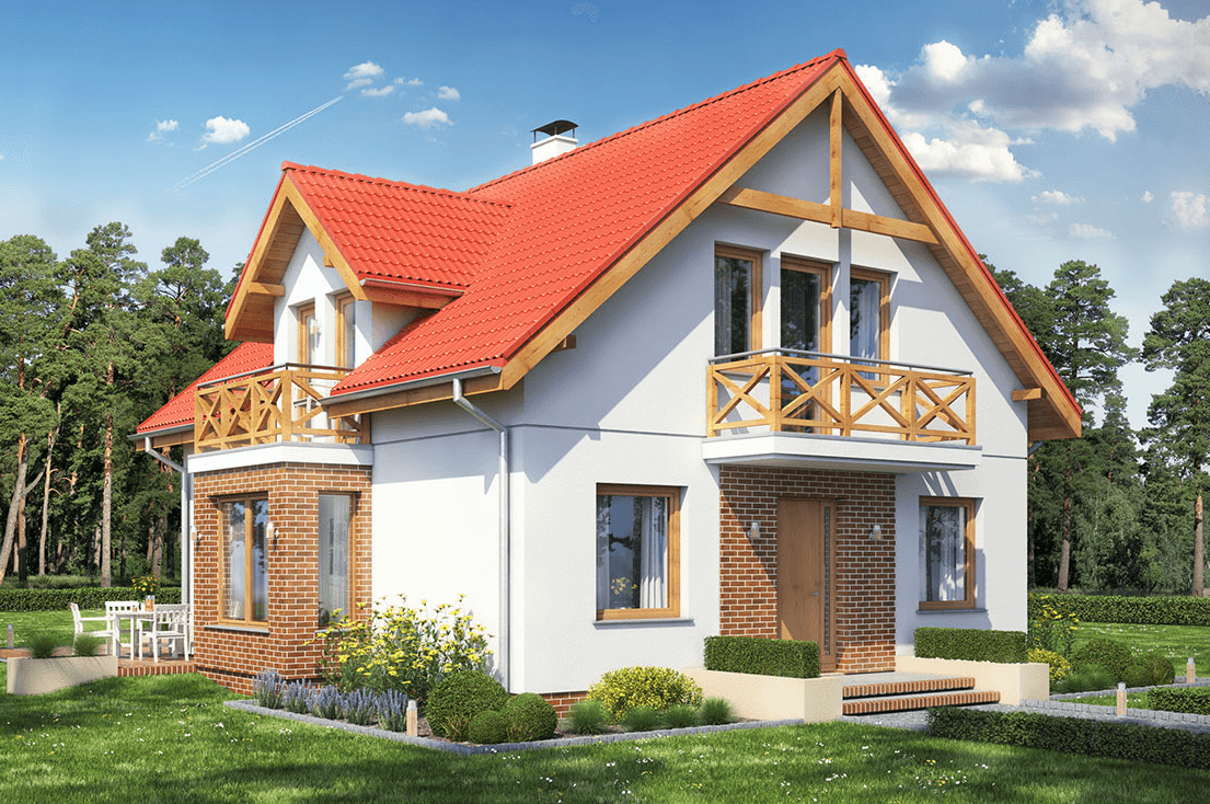 Projekt domu jednorodzinnego z poddaszem Baset 2 bez garażu