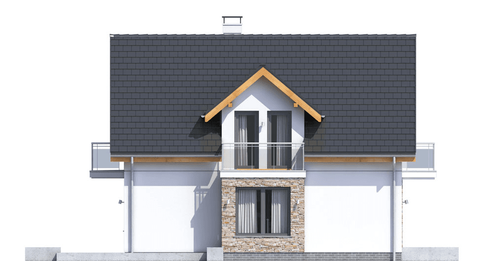 Elewacja boczna domu Baset 3 z garażem