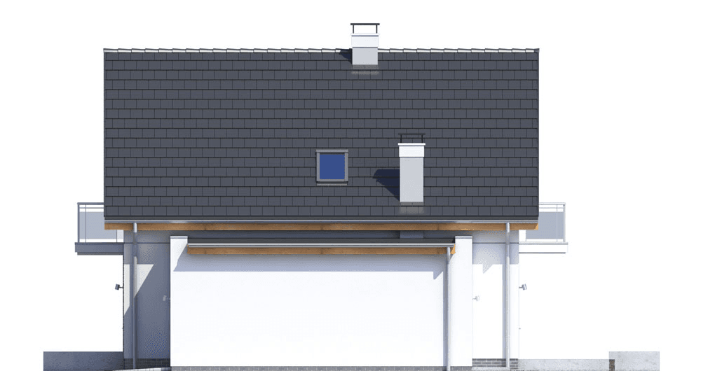 Elewacja boczna domu Baset 3 z garażem