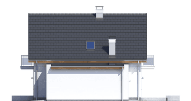 Elewacja boczna domu Baset 3 z garażem