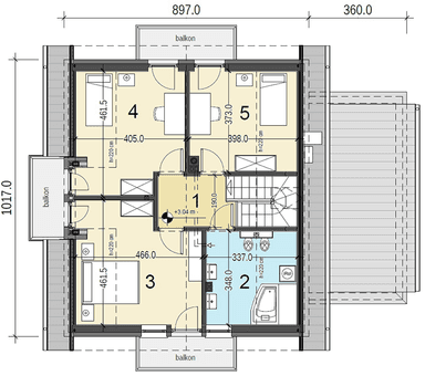 Rzut poddasza domu jednorodzinnego Baset 3 z garażem