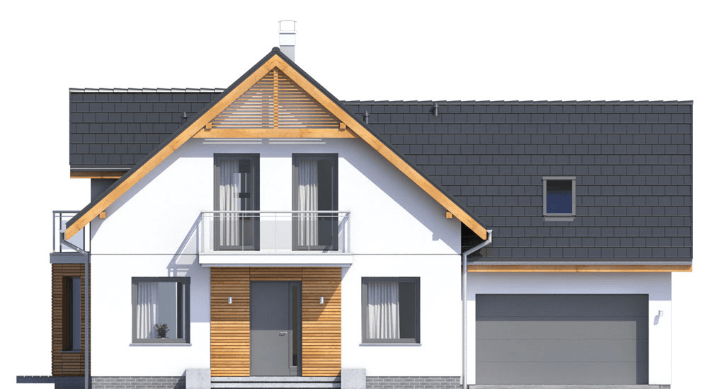 Elewacja frontowa domu Baset 6 z garażem XL