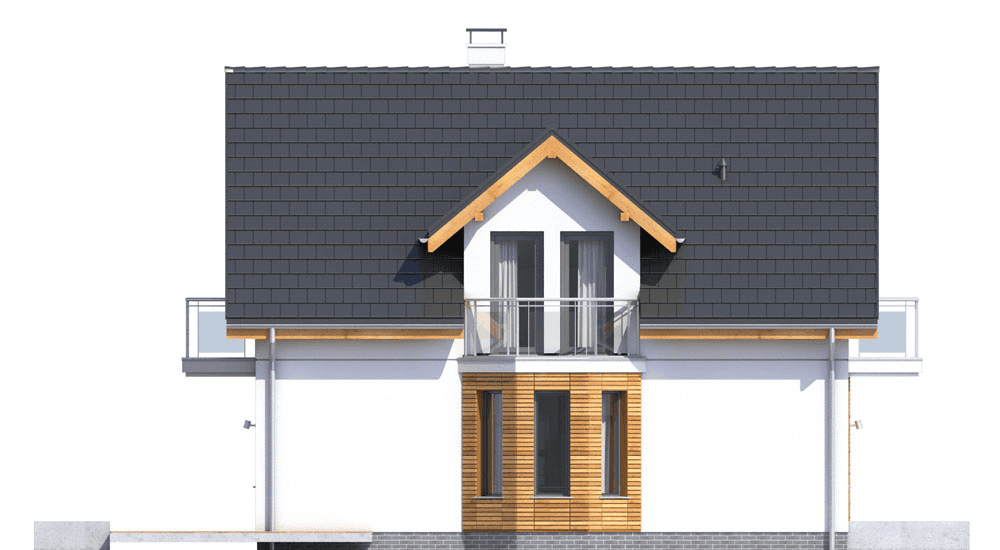 Elewacja boczna domu Baset 6 z garażem XL