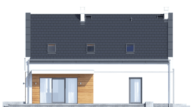 Elewacja ogrodowa projektu domu Bocian