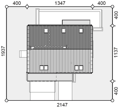 Usytuowanie domu Bocian na działce