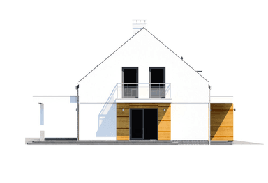 Elewacja boczna projekt domu Bocian 3 2 st