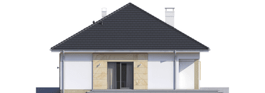 Elewacja boczna domu Heros 4 z wiatą garażową