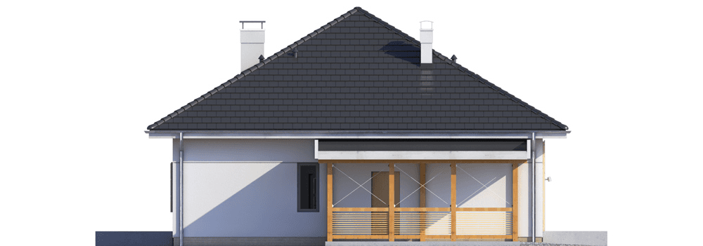Elewacja boczna domu Heros 4 z wiatą garażową