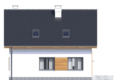 Elewacja tylna domu Pinczer 1 bez garażu