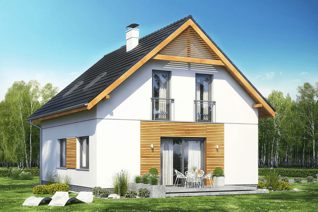 Projekt domu Pinczer 1 bez garażu tani w budowie
