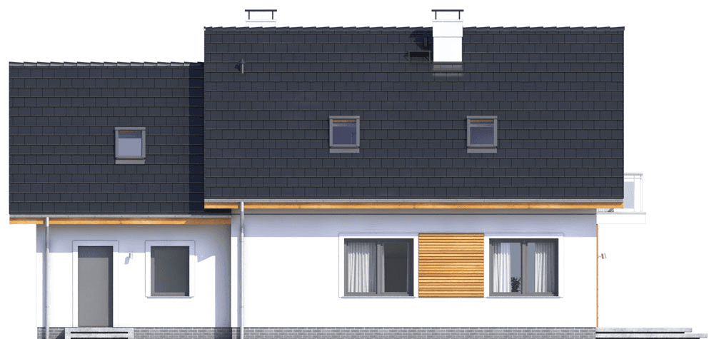 Elewacja ogrodowa domu Pinczer 4 z garażem XL