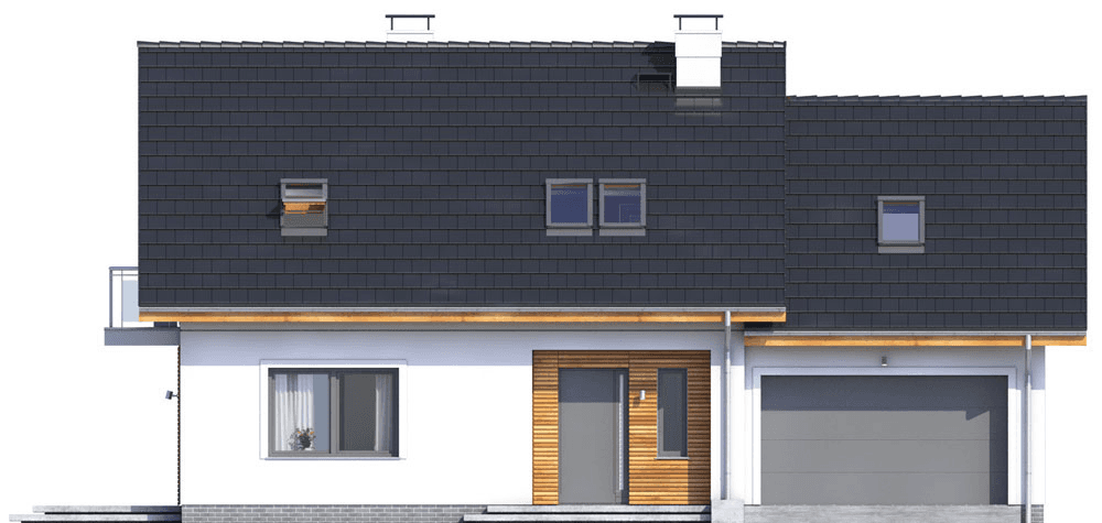 Elewacja frontowa domu Pinczer 4 z garażem XL