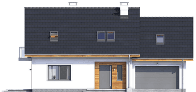 Elewacja frontowa domu Pinczer 4 z garażem XL