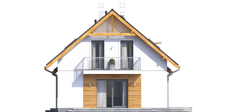 Elewacja boczna domu Pinczer 4 z garażem XL