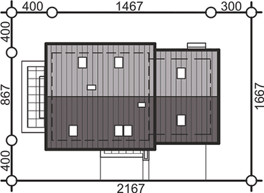 Usytuowanie domu na działce Pinczer 4 z garażem XL