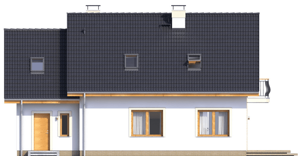 Elewacja tylna domu Pinczer 5 z garażem