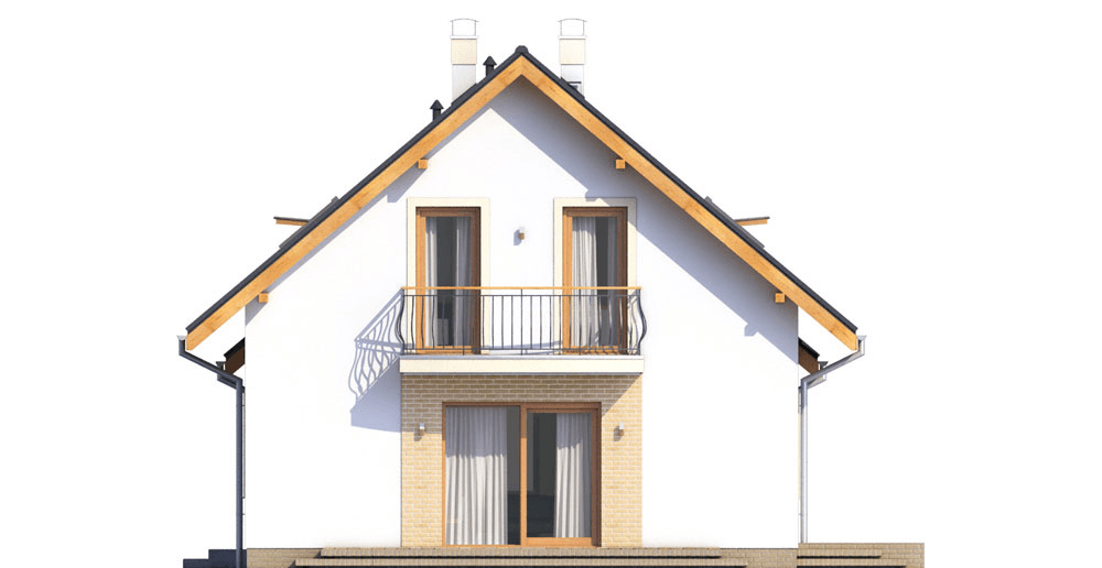 Elewacja boczna domu Pinczer 5 z garazem