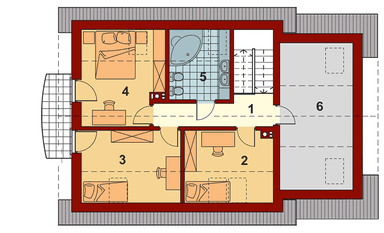 Rzut parteru projektu domu jednorodzinnego Pinczer 5 z garażem