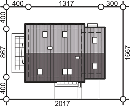 Usytuowanie domu na działce Pinczer 5 z garażem