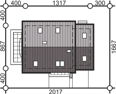 Usytuowanie domu na działce Pinczer 5 z garażem