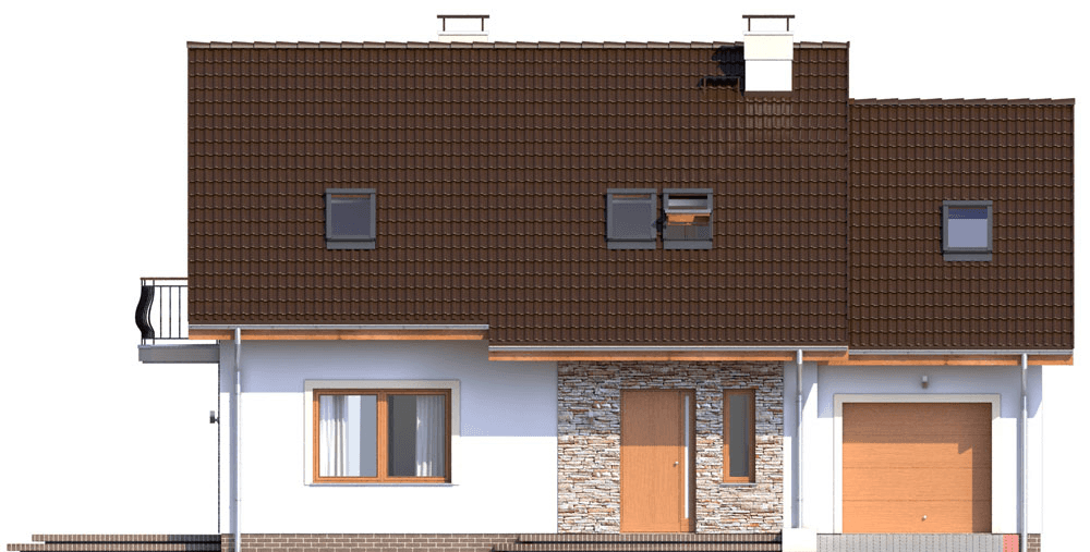 Elewacja frontowa domu Pinczer 6 z garażem