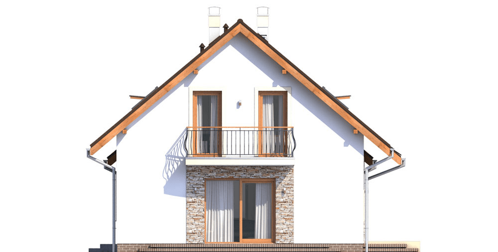 Elewacja boczna domu Pinczer 6 z garażem