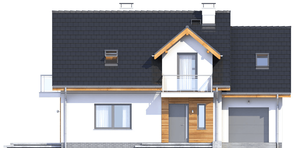 Elewacja frontowa domu Pinczer 7 z garażem