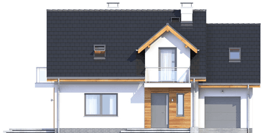 Elewacja frontowa domu Pinczer 7 z garażem