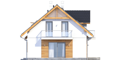 Elewacja boczna domu Pinczer 7 z garażem