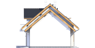 Elewacja boczna domu Pinczer 7 z garażem