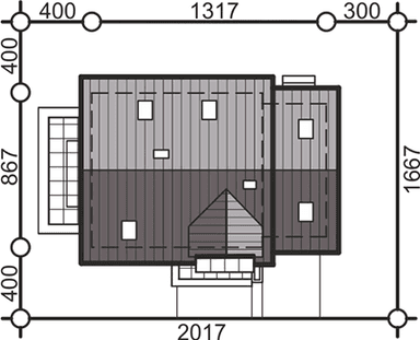 Usytuowanie domu na działce Pinczer 7 z garażem