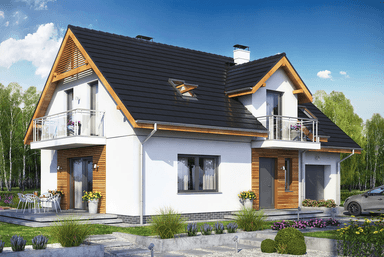 Projekt domu z poddaszem Pinczer 7 z garażem