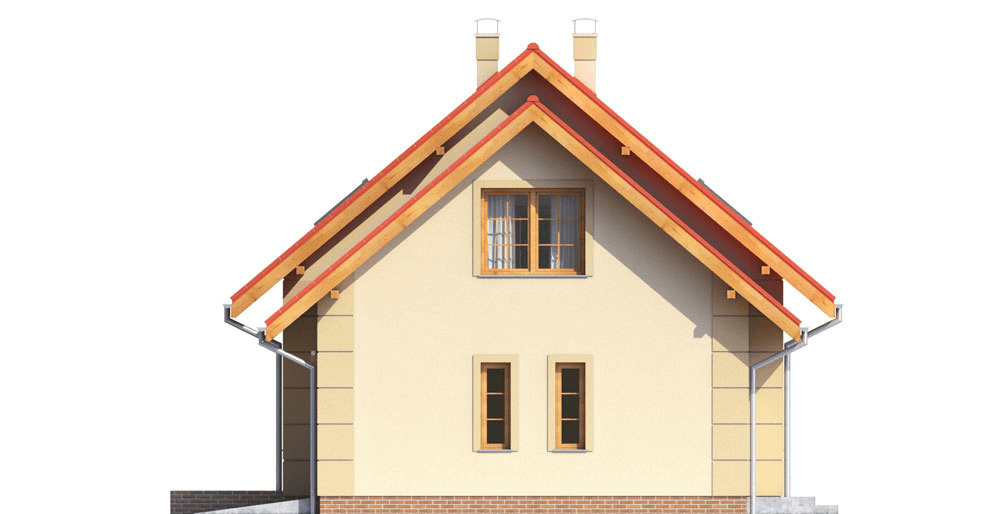 Elewacja boczna domu Pinczer 2 z garażem