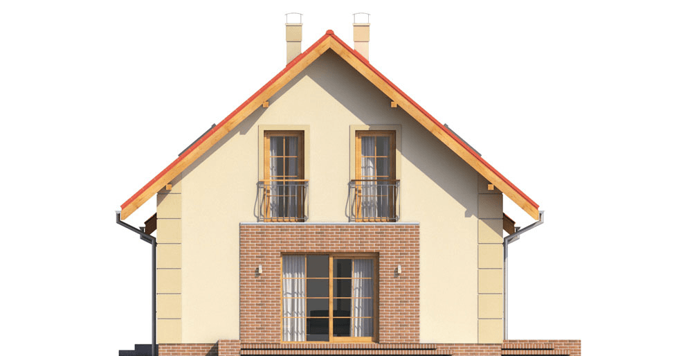 Elewacja boczna domu Pinczer 2 z garażem