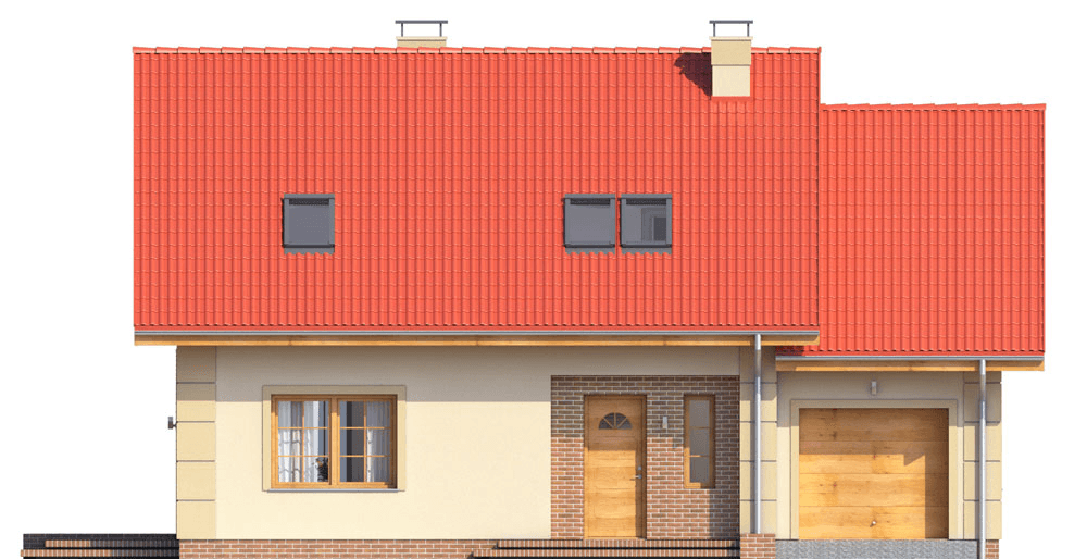 Elewacja frontowa domu Pinczer 2 z garażem