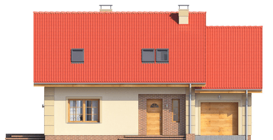 Elewacja frontowa domu Pinczer 2 z garażem