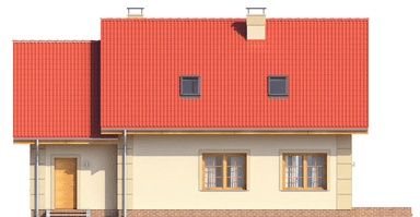 Elewacja tylna domu Pinczer 2 z garażem