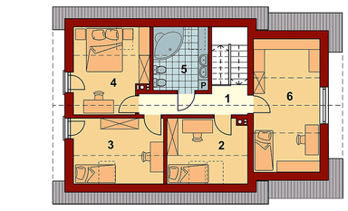 Rzut poddasza domu jednorodzinnego Pinczer 2 z garażem