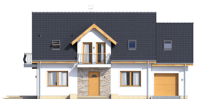 Elewcja frontowa domu Sowa 10 z garażem
