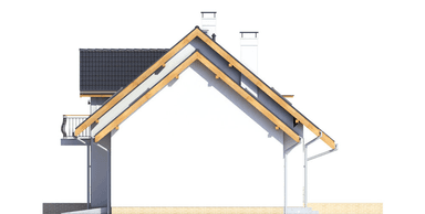 Elewacja boczna domu Sowa 10 z garażem