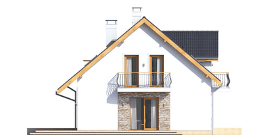 Elewacja boczna domu Sowa 10 z garażem