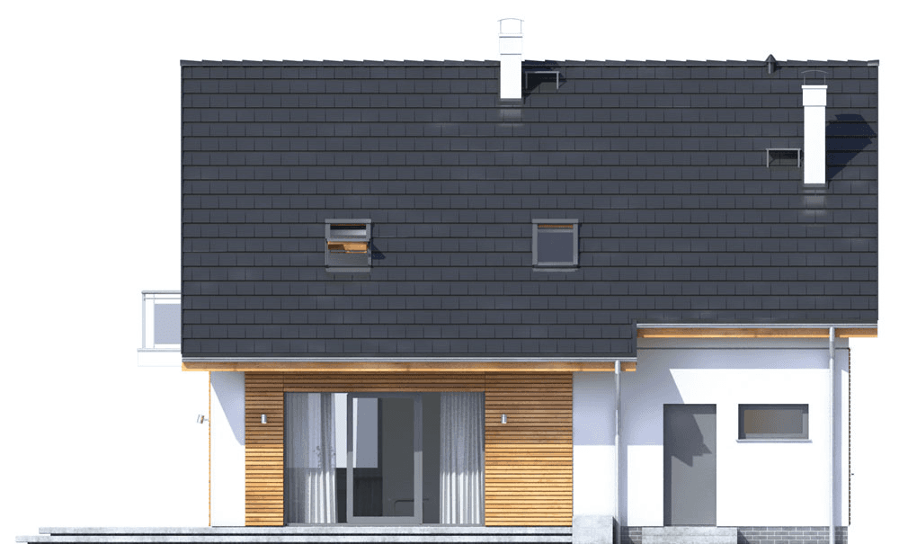 Elewacja ogrodowa domu Sowa 11 bez garażu - lustro