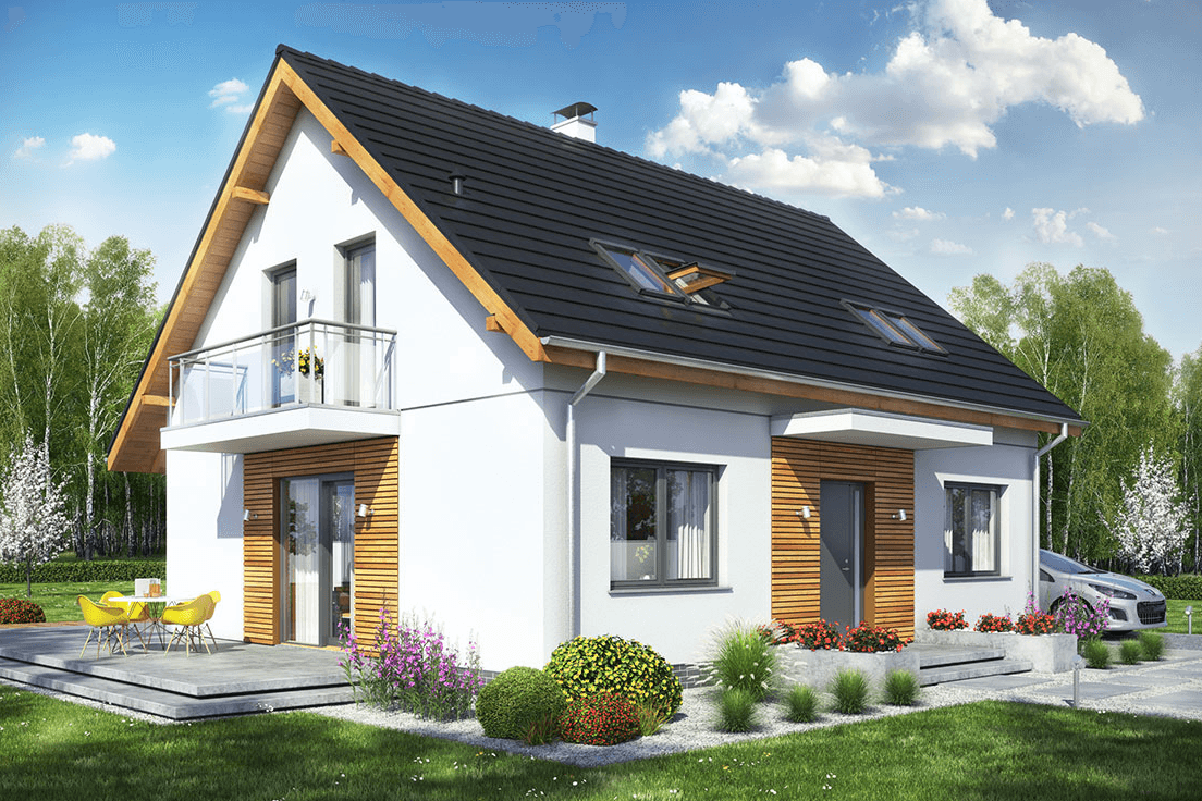 Widok projektu domu jednorodzinnego Sowa 11 bez garażu