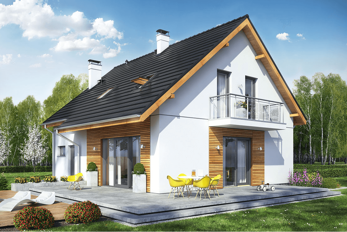 Wizualizacja projektu domu jednorodzinnego Sowa 11 bez garazu