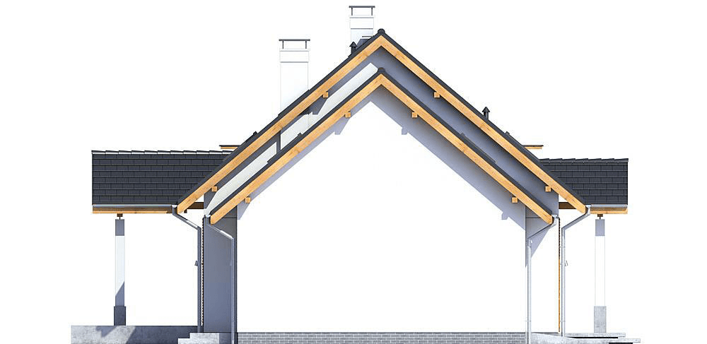Elewacja boczna domu Sowa 12 z garażem