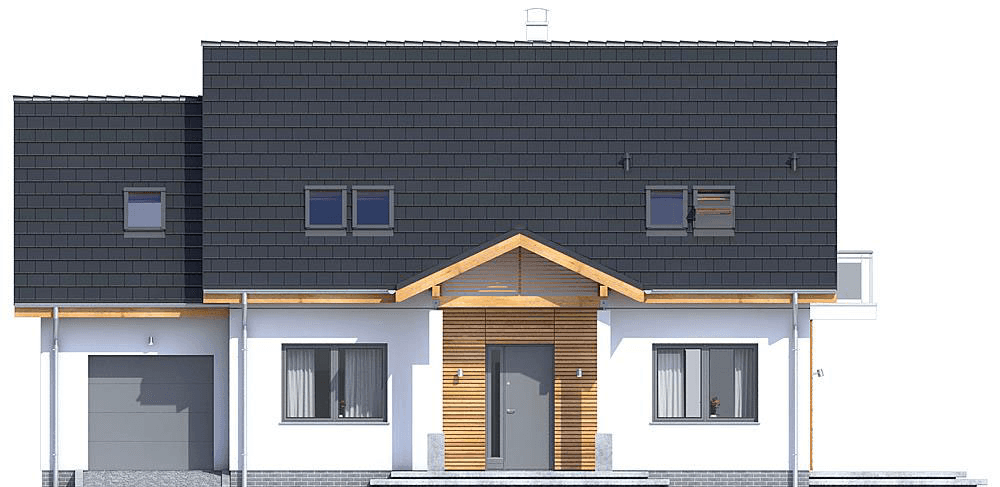 Elewacja frontowa domu Sowa 12 z garażem