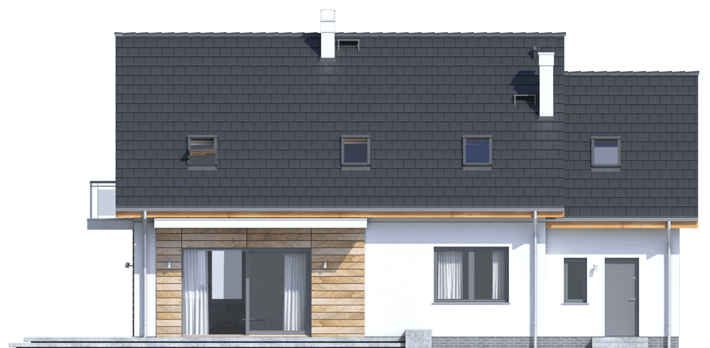 Elewcja ogrodowa domu Sowa 14 z garażem