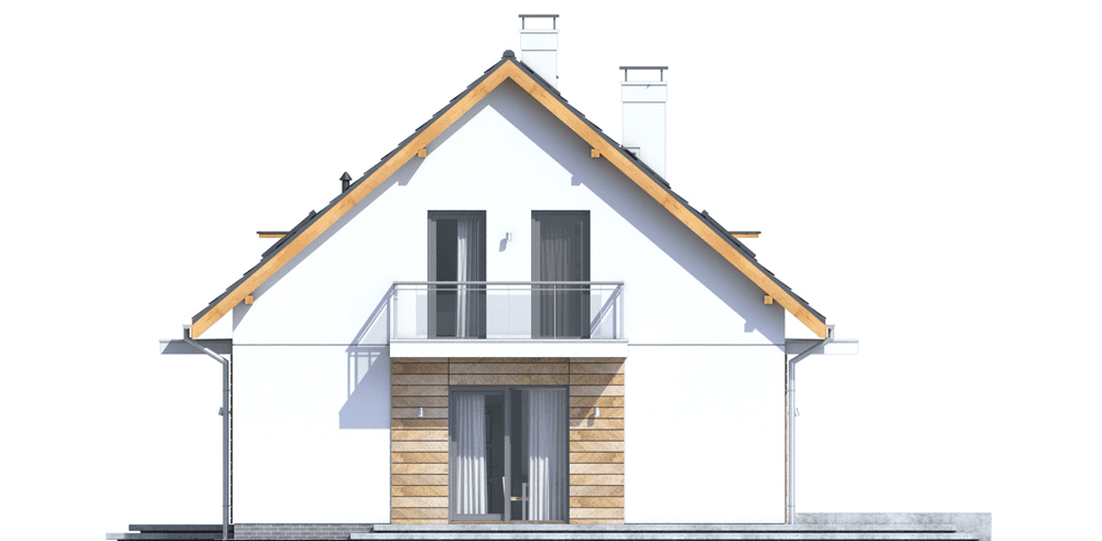 Elewcja boczna domu Sowa 14 z garażem