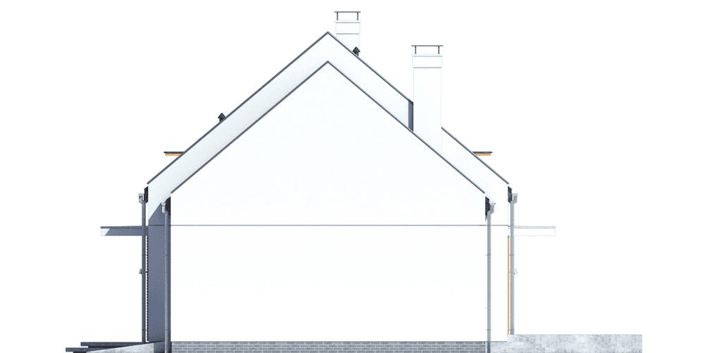 Elewcja boczna domu Sowa 15 z garażem